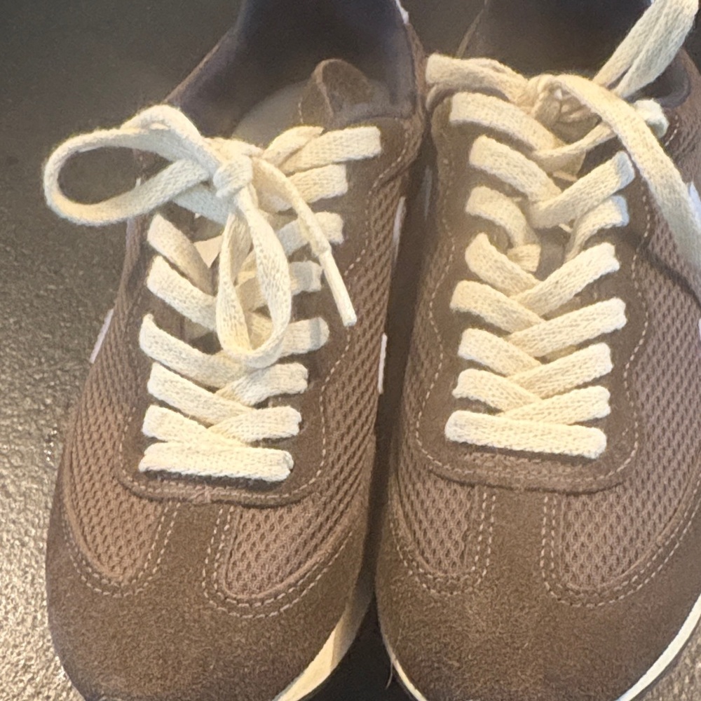 Veja Brown Sneakers with Light Blue V Accent - Picture 3 of 4